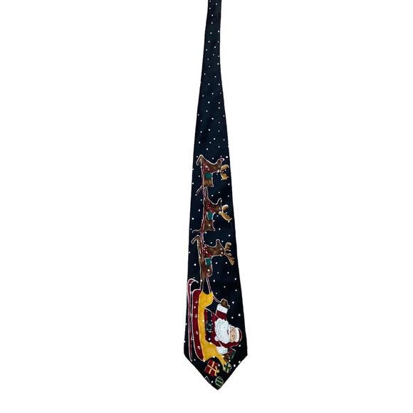 Save The Children Pete Age 13 Ho Ho Ho Santa Claus Sleigh Christmas Necktie - Picture 3 of 7
